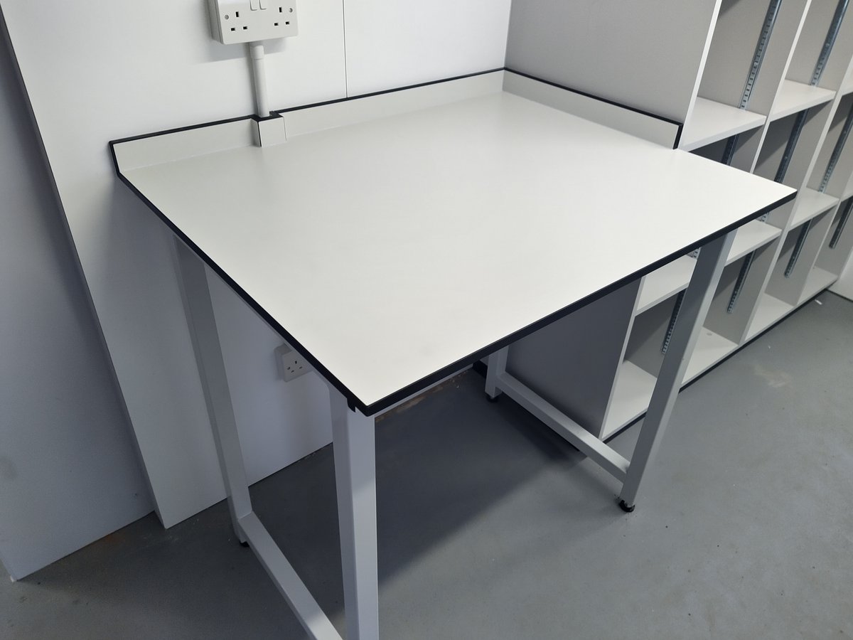 new_lab's tweet photo. A custom laboratory refit designed and manufactured in-house and installed by our team - including wall cupboards, shelves and Trespa topped worktops with fixed cupboards and a sink.
 
#LabTable #MadeInBritain #MadeInYorkshire #EnablingScience #Trespa #LabFurniture #LabSinks https://t.co/WdZCfal3XD