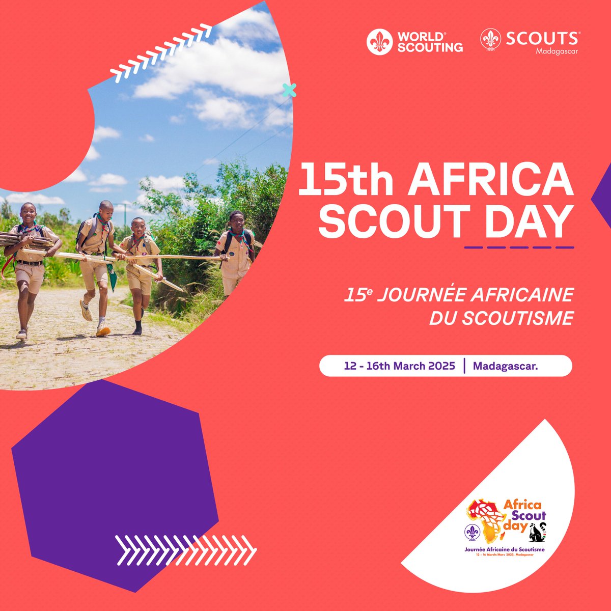 🌍 Shaping the Life You Lead – Madagascar awaits! 🇲🇬

📅 From 12-16 March 2025, Antananarivo will host the 15th Africa Scout Day Celebrations!

🔗 Learn more: treehouse.scout.org/asd-madagascar…

#AfricaScoutDay #ASDMadagascar2025 #scouts #scoutinginafrica 🎉