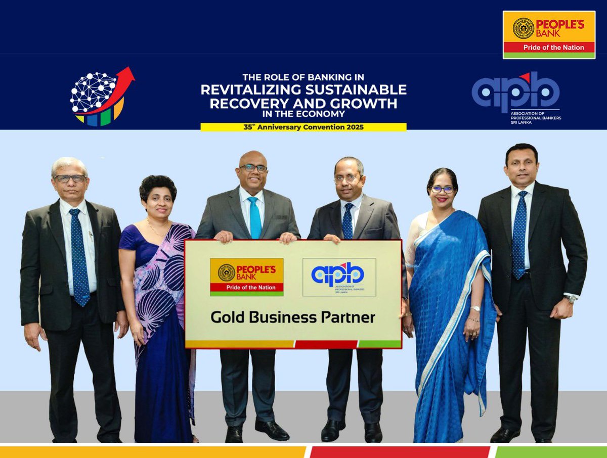 People’s Bank Joins as Gold Partner for 35th APB Convention.

The official partnership was marked by the ceremonial handover from People’s Bank Head of Marketing, Nalaka Wijayawardana, to APB Chairman, Halin Hettigoda.

#PeoplesBank #PrideOfTheNation
