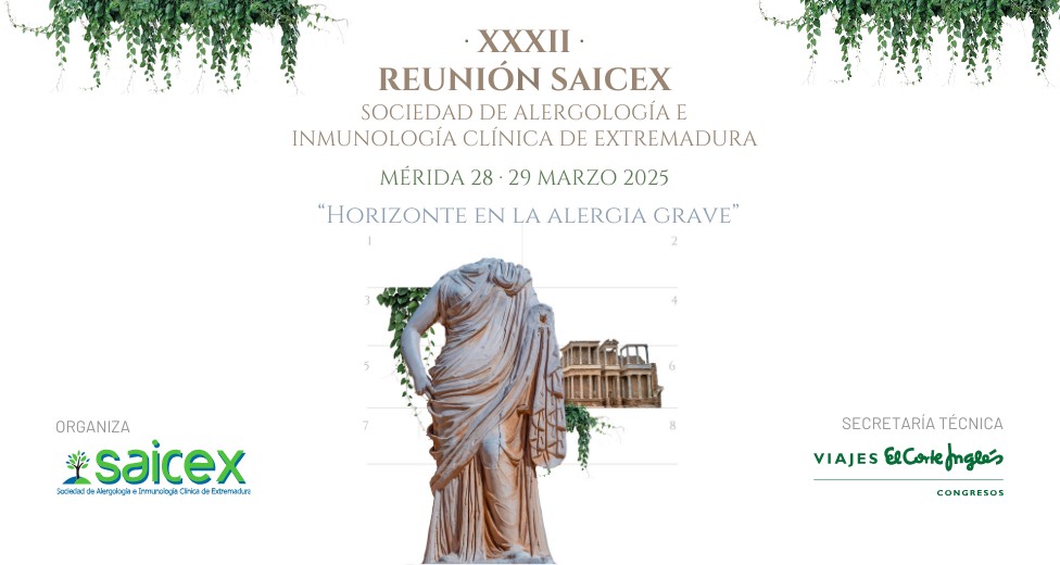 La XXXII Reunión de la SAICEX tendrá lugar en 📍 Mérida los días 🗓️ 28 y 29 de marzo de 2025. 

🫱🏽‍🫲🏾Un punto de encuentro clave para los alergólogos de Extremadura, con debates sobre diagnóstico y tratamiento de enfermedades alérgicas. 

🔗 pmsl.es/1jp

#SAICEX2025