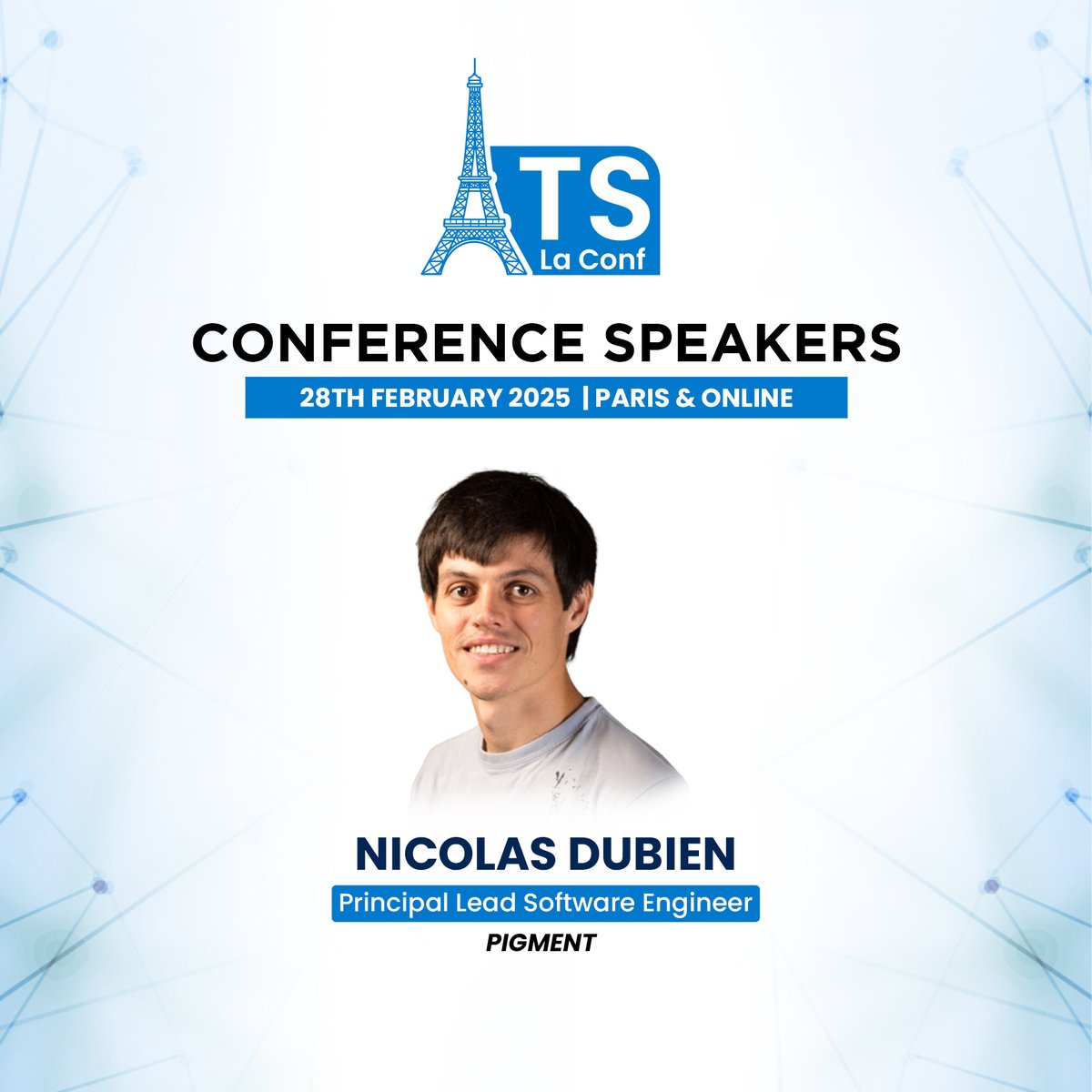 🇬🇧 Hello TypeScripters 👋

Meet <a href="/ndubien/">🦋 Nicolas DUBIEN</a>, speaker at Paris TS la Conf’! 🚀

Nicolas leads engineering teams at <a href="/gopigment/">Pigment</a>, focusing on delivering complex features while optimizing #React app performance.