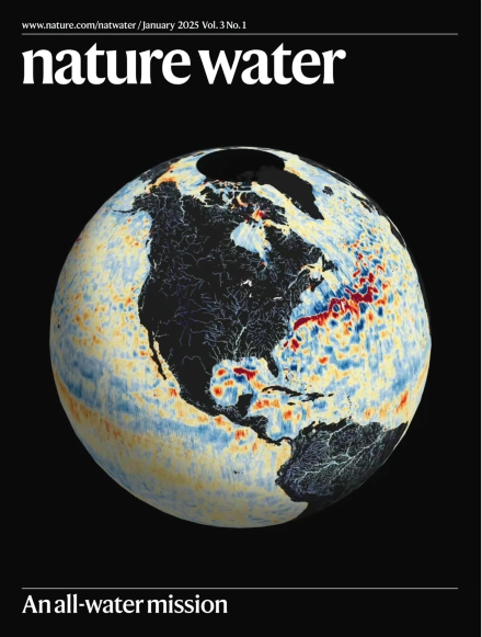NatureWaterJnl's tweet photo. Our Jan 25 issue is now live https://t.co/mXMjTTMdmG.... The beautiful image in on the cover is provided by @NASA  and shows mapping of water resources on Earth obtained through @SWOT https://t.co/phDZXltHVj