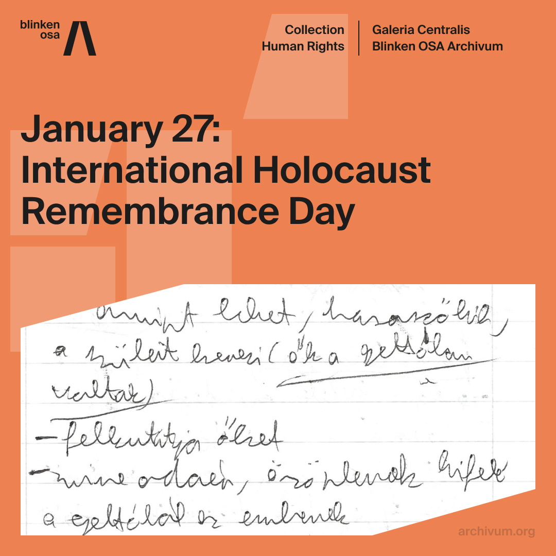 On January 27, we commemorate the Holocaust and honor its victims. The Blinken OSA Archivum preserves Júlia Vajda’s Totalitarianism and Holocaust Interview Collection, featuring powerful testimonies from survivors and witnesses. Explore their stories: catalog.osaarchivum.org