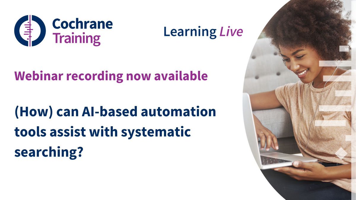 🎥 Missed the 1st webinar in our AI methods in evidence synthesis series? Check out these clips from the session! 🎬👇 
1️⃣:youtube.com/shorts/eTKUEtr…
2️⃣:youtube.com/shorts/2MDG0Kd…
3️⃣:youtube.com/shorts/dX8V7NQ…
4️⃣:youtube.com/shorts/0nOAYxD…
🔗 Full recording 👉 training.cochrane.org/resource/how-c… #ai