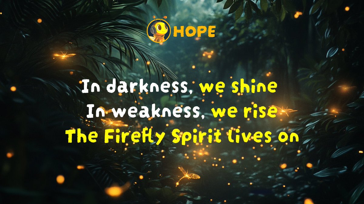 Hope_Dao's tweet photo. 🌌 We are born weak, but never give in;
🌟 We are born in darkness, yet we pursue the light.
— Eric, HOPE Community
🌈 Grateful for the community’s unity and consensus
In darkness, we shine.
In weakness, we rise.
The Firefly Spirit lives on 🚀
#HOPE #Unstoppable #FireflySpirit https://t.co/5wQgiXqGeF
