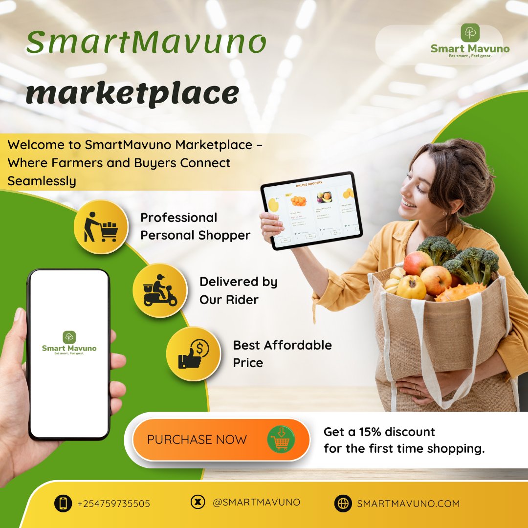 🌾 Welcome to the SmartMavuno Marketplace! 🌍

Farmers, buyers, and agribusinesses, this is your new hub for simplified trading, quality inputs, and fair opportunities.

🔗 Check it out: smartmavuno.com

Join the revolution in agriculture today! 🚜💼
#SmartMavuno
