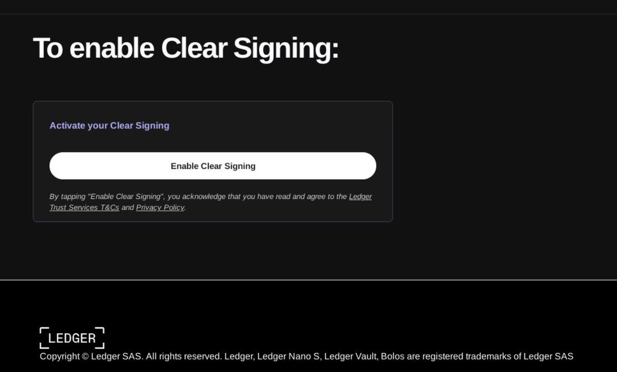 decentralized_b's tweet photo. A los que aún sigan usando Ledger, cuidado, hay un phishing que intenta engañar a usuario indicando que el dispositivo debe actualizarse con un sistema llamado Clear Signing

NUNCA se da a conocer la semilla y menos en paginas web.

OJO, nunca debería estar expuesta a internet! https://t.co/HqRi1dE28n