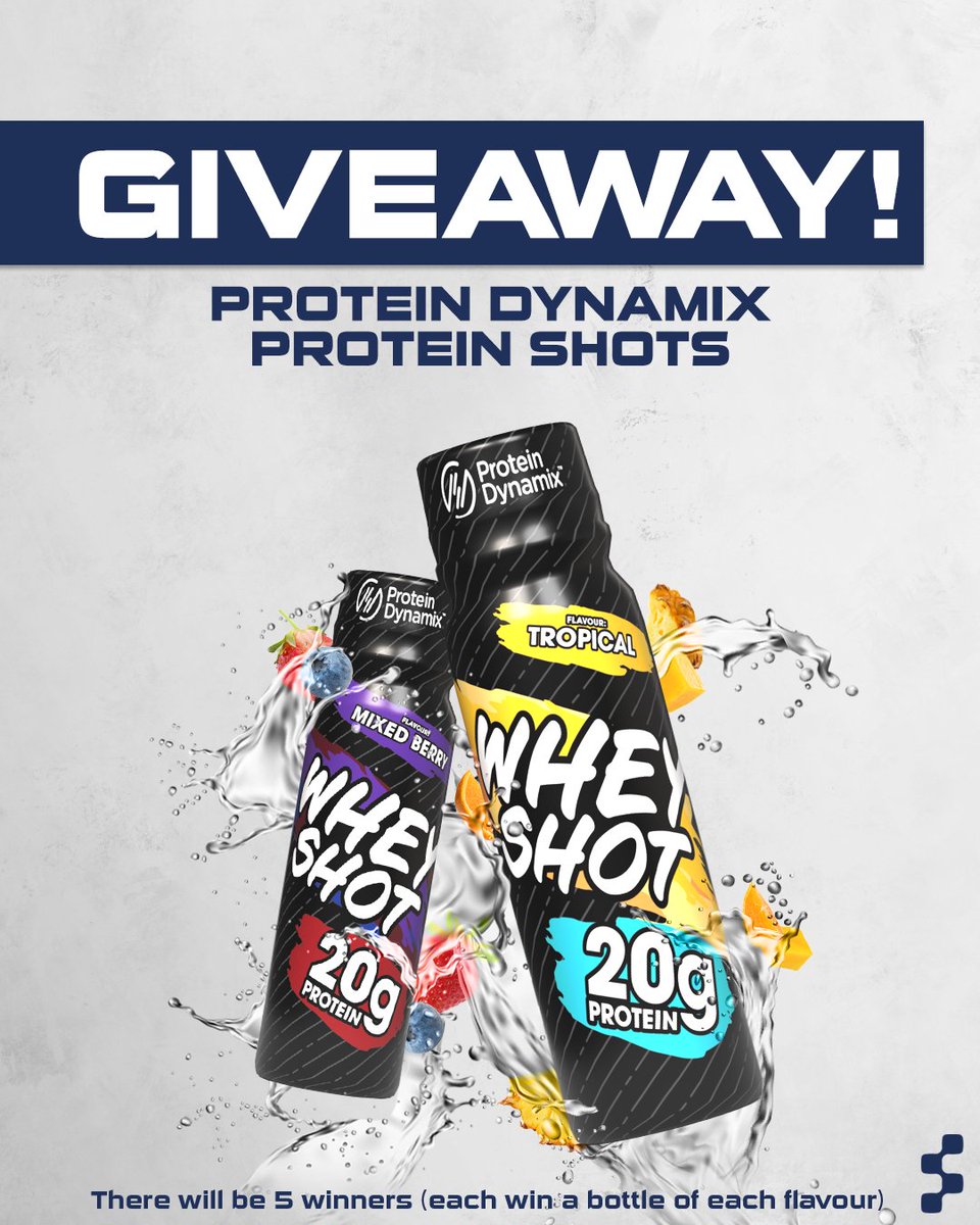 scimxofficial's tweet photo. To celebrate the launch of our Whey Protein Shots, we’re giving 5 of you the chance to win a pair!

Here’s how to enter:
✅ Follow us
👍 Like this post
❓ Answer: How many grams of protein does a single Whey Protein Shot include?

Full T&amp;Cs: https://t.co/5ztiqWHYZU https://t.co/x6Jyx8gmBt