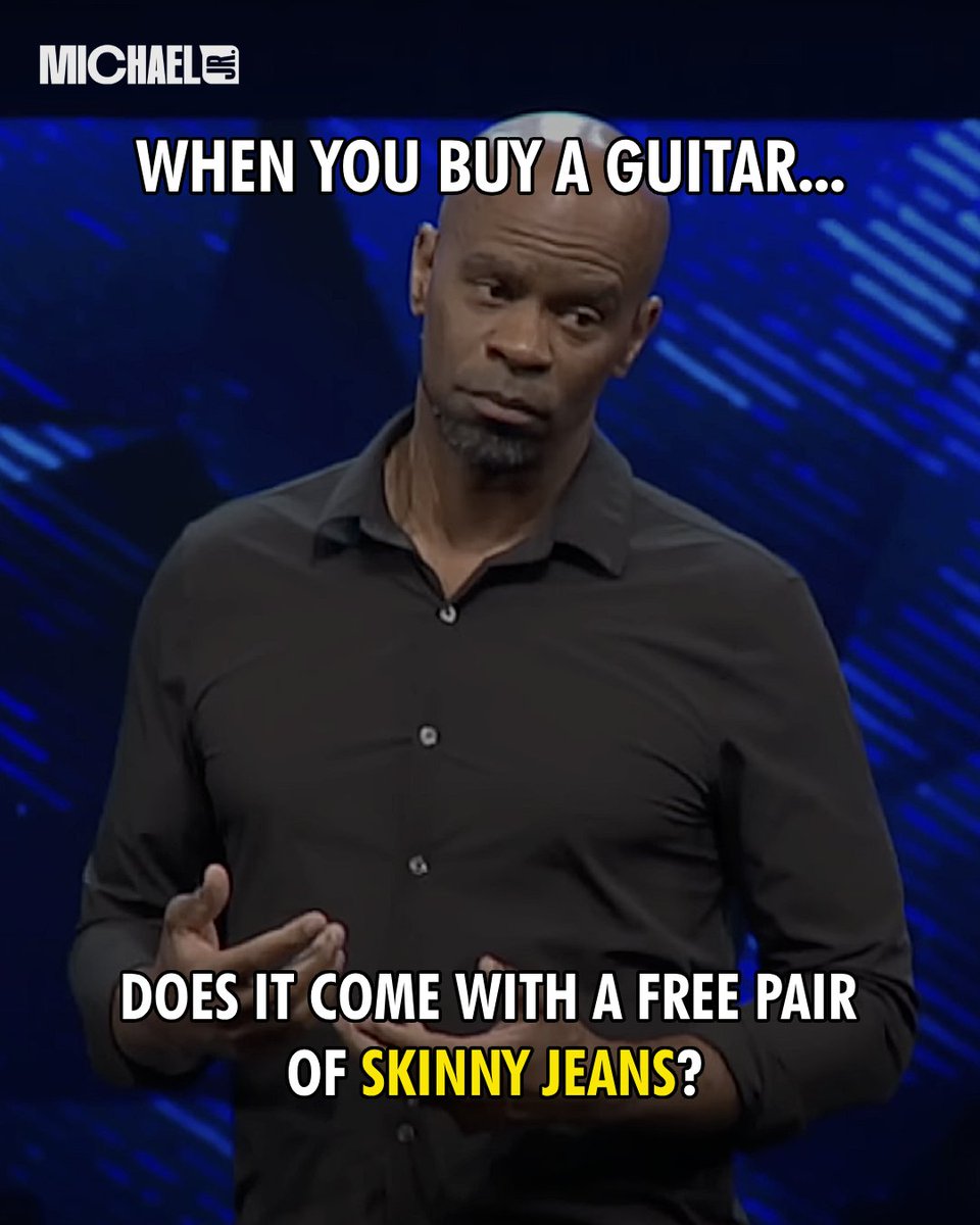 Michaeljrcomedy's tweet image. Does every guitar come with skinny jeans? 😂👖 #RandomThought