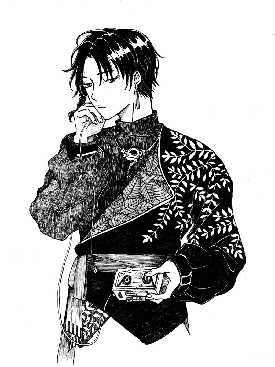 #doodle 
It's been a while since the last time I hand-drawing a picture. I'm glad I still remembered how to draw one.
(※PS: This gorgeous man is not my OC.)