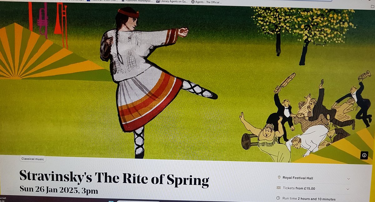 Yesterday I experienced the thrill of an orchestra playing the visceral music, Rite of Spring. In my next newsletter I'll be writing about it's influence on my current historical novel.