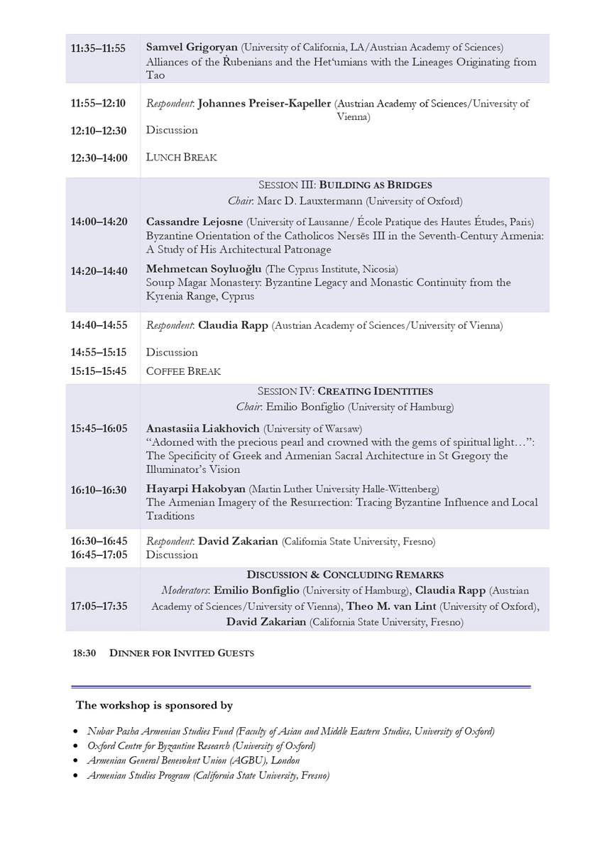 J. Preiser-Kapeller (@byzanzforscher) on Twitter photo I have the great honour to give the Keynote for the Workshop #Armenia & #Byzantium Without Borders V, <a href="/UniofOxford/">University of Oxford</a> 7-8 February 2025.
#Byzanzforschung <a href="/imafo_oeaw/">IMAFO</a> <a href="/oeaw/">Austrian Academy of Sciences</a> I have the great honour to give the Keynote for the Workshop #Armenia & #Byzantium Without Borders V, <a href="/UniofOxford/">University of Oxford</a> 7-8 February 2025.
#Byzanzforschung <a href="/imafo_oeaw/">IMAFO</a> <a href="/oeaw/">Austrian Academy of Sciences</a>