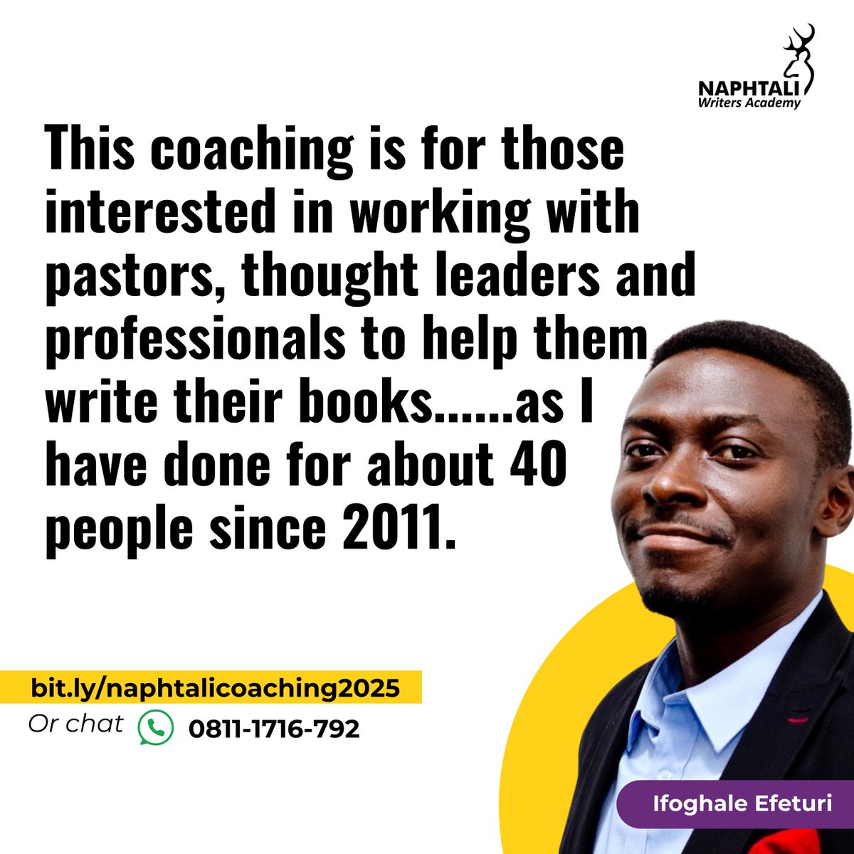iefeturi's tweet photo. My DMs have been buzzing since our big news was announced and based on many inquiries, I've decided to simplify our news a bit more.
Please kindly share this info with those you know would need this coaching program.
#bookwriting
#bookwritingcoaching
#naphtali

2face
Toke https://t.co/9SdUzzTW4e