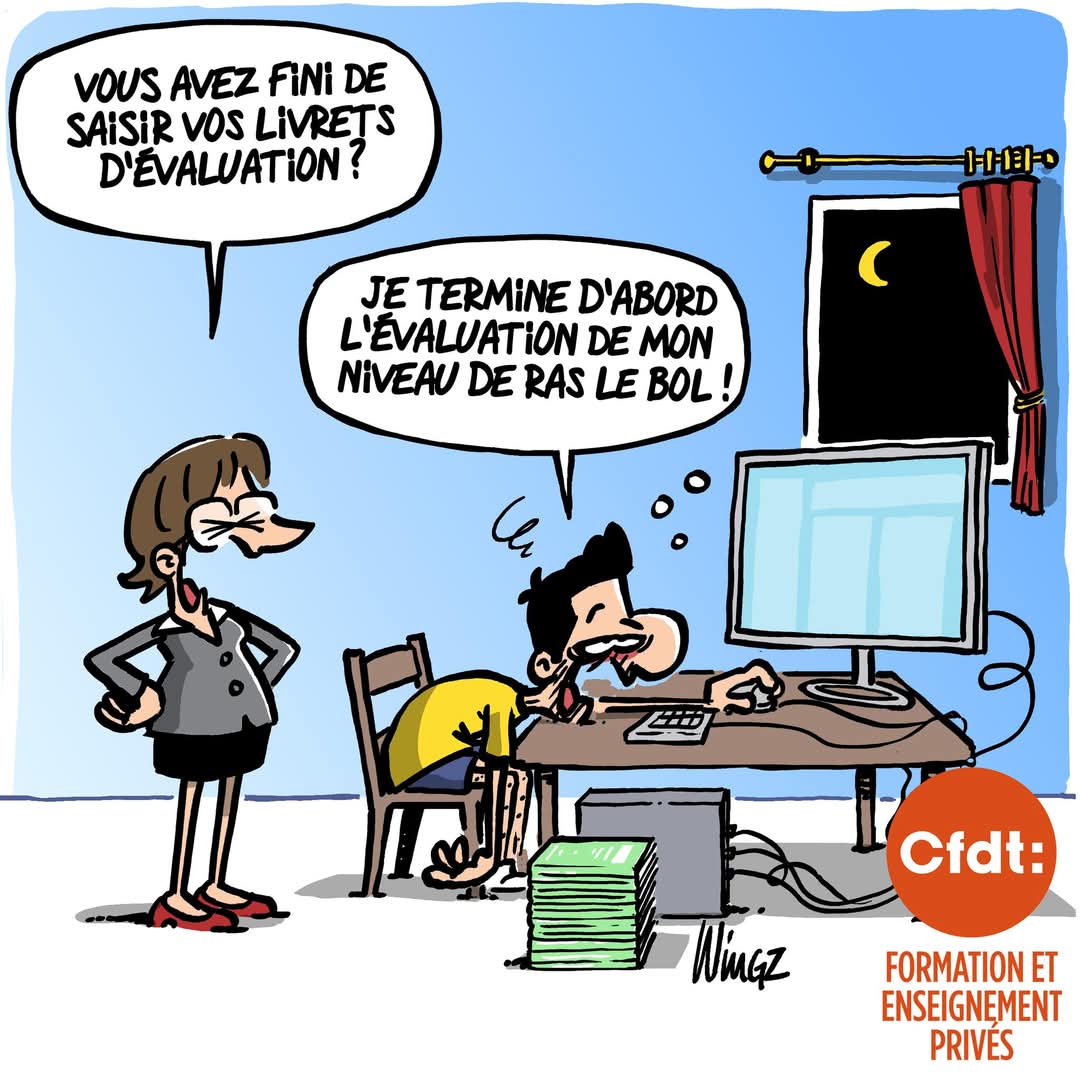[ÉVALUATIONS NATIONALES]
👉🏻La Fep-CFDT s'oppose à ce dispositif dans sa forme actuelle qui  engendre une surcharge de travail sans répondre aux difficultés des élèves
👉🏻Elle revendique des évaluations exploitables en nombre limité et rémunérées
<a href="/cafepedagogique/">Le café pédagogique</a> <a href="/ToutEduc/">ToutEduc</a> <a href="/AEFeduc/">AEF Enseignement scolaire</a>