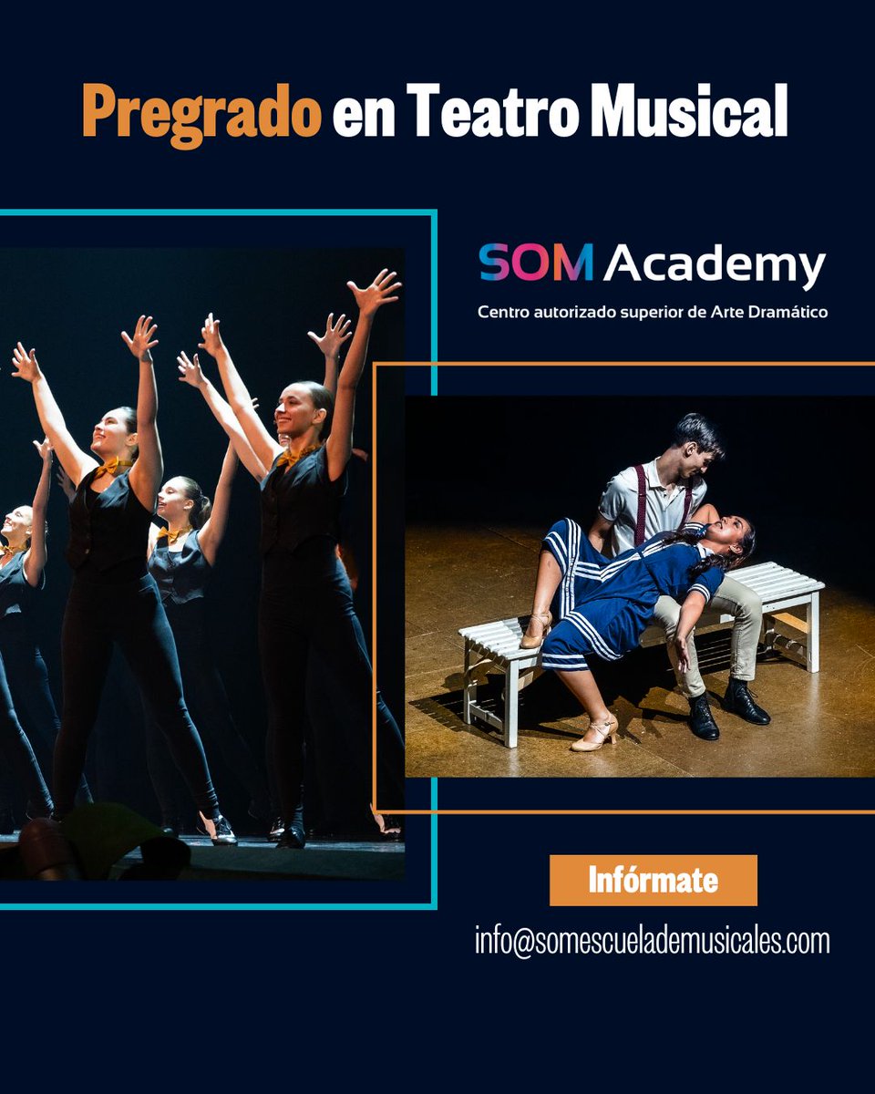 🎭✨ ¿Te apasiona el Teatro Musical y quieres formarte como profesional? 🎶

El Pregrado en Teatro Musical de SOM Academy te ofrece una formación integral en canto, danza e interpretación, diseñada por expertos.

¡Infórmate aquí!
👉 somescuelademusicales.com/pregrado-en-te…

#SOMAcademy