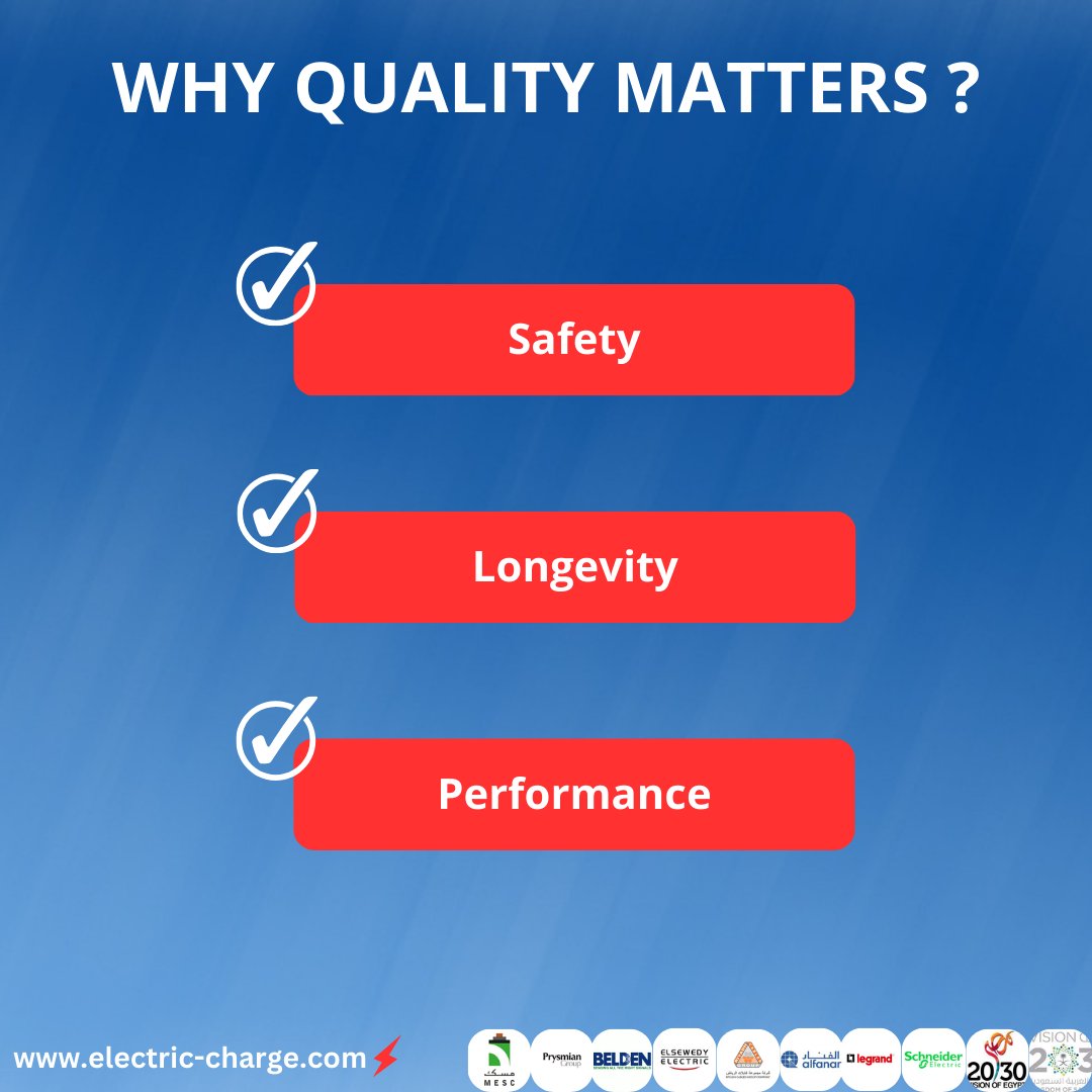 Electric1Charge's tweet image. ⚡️ Why Quality Matters
✅ Safety
✅ Longevity
✅Performance

Don’t compromise on quality. Your safety and system performance depends on it! 🔌
#ReliableCables #ElectricalSafety #QualityMatters

⚡️ لماذا الجودة مهمة؟ الكابلات الموثوقة تصنع الفرق
✅ السلامة
✅ الكفاءة
✅ الأداء
لا