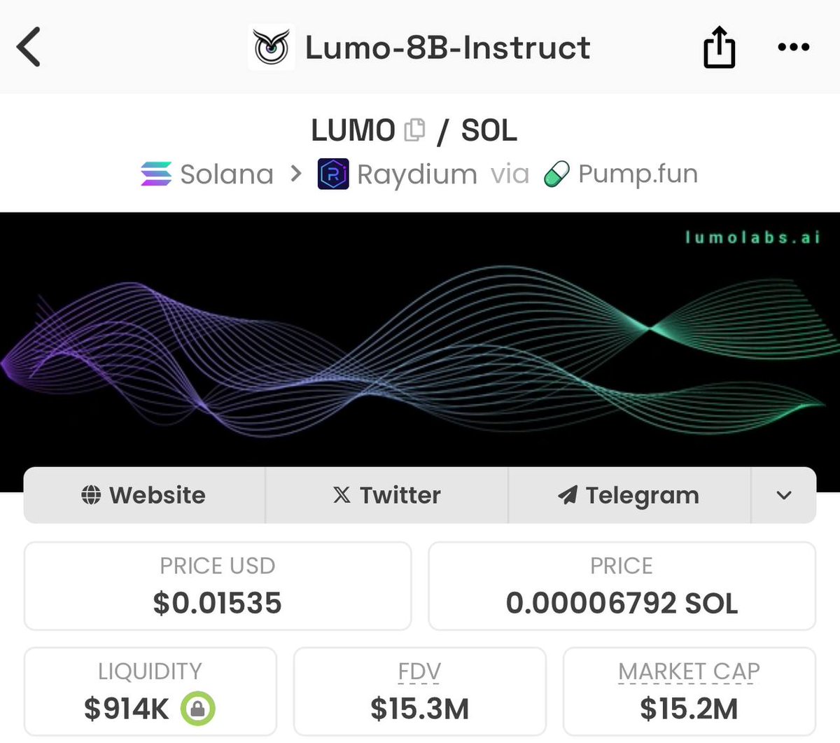 itsmiloshere's tweet photo. Why I think $LUMO is next 50X on Solana?

Lumo - an open source community building the largest AI dataset on Sol. 

It’s way more relevant to crypto than those AI operating systems that have nothing to do with crypto.

First and only language model built specifically for Solana. 

Every AI agent, AI framework, AI launchpad, and DeFAI project will integrate with $LUMO’s LLM.

@rajgokal has been advising @lumolabsdotai on changes and the $LUMO team has been busy integrating this into their database.

The team has been working incredibly hard and yes they are programmers, it means work comes before price.

The current market cap of $15m is very undervalued and I believe we will see price reaching $100m market cap very soon!

On top of this, if they continue with such an amazing work, $500-750m market cap could be reached.

Don't fade @lumolabsdotai
