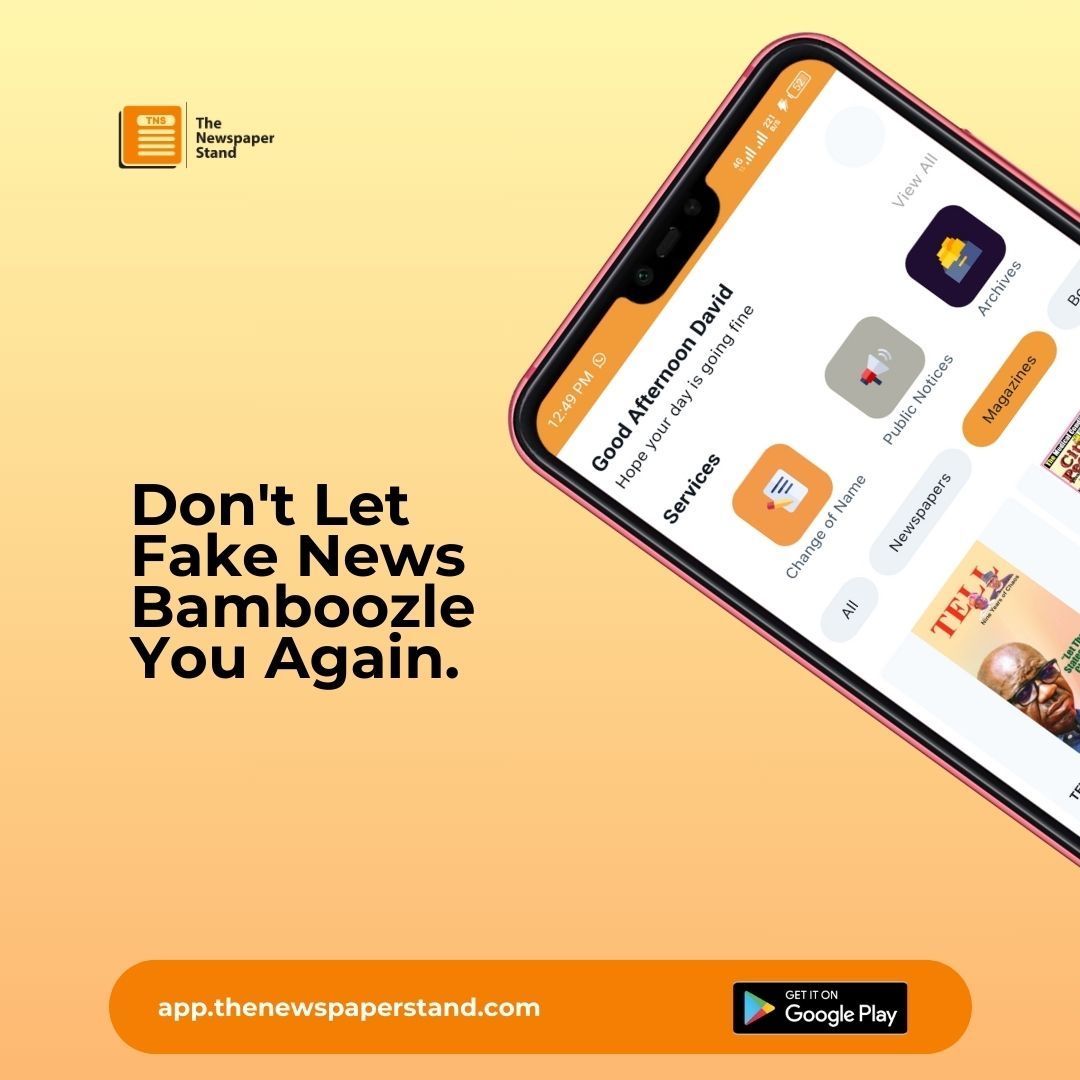 thenewspaperst's tweet photo. Stay ahead with The NewspaperStand (TNS)—your trusted source for verified news. ❤️❤️ 

Say goodbye to misinformation and welcome clarity. Download the TNS app today! 

#StayInformedAlways #NoToFakeNews9ja #TheNewspaperStand https://t.co/vxLPuIpFOe