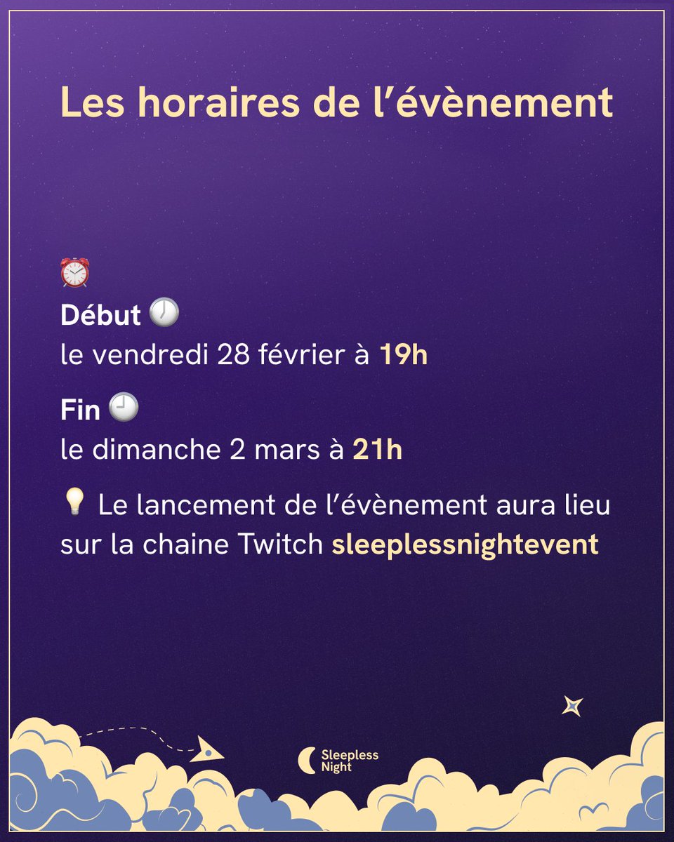 Sleepless Night - Événement Caritatif Twitch tweet media
