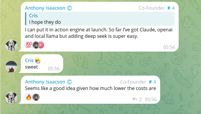 CriptoHaber's tweet photo. @burbabull tell us #deepseek integration as well as #claude #openai #localllma might be on on the next mainnet realese. But it will be included for sure because of cheap cost. I am telling you you will see $fxn will be bigger then 500m crypto project in very short period of time. https://t.co/6upZVRWEEa