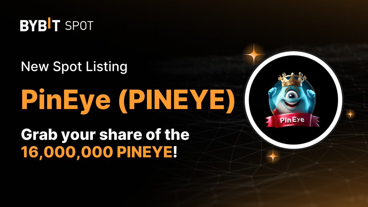 Bybit (@bybit_official) on Twitter photo 📣 $PINEYE Deposits via BSC Network is open with <a href="/Pineye_/">PinEye</a>! Stand a chance to grab a share of the 16,000,000 PINEYE Prize Pool.
🌐 Learn More: i.bybit.com/abIUnMm
🎁 Token Splash: i.bybit.com/abe9RGh
#BybitTrading #TheCryptoArk 📣 $PINEYE Deposits via BSC Network is open with <a href="/Pineye_/">PinEye</a>! Stand a chance to grab a share of the 16,000,000 PINEYE Prize Pool.
🌐 Learn More: i.bybit.com/abIUnMm
🎁 Token Splash: i.bybit.com/abe9RGh
#BybitTrading #TheCryptoArk