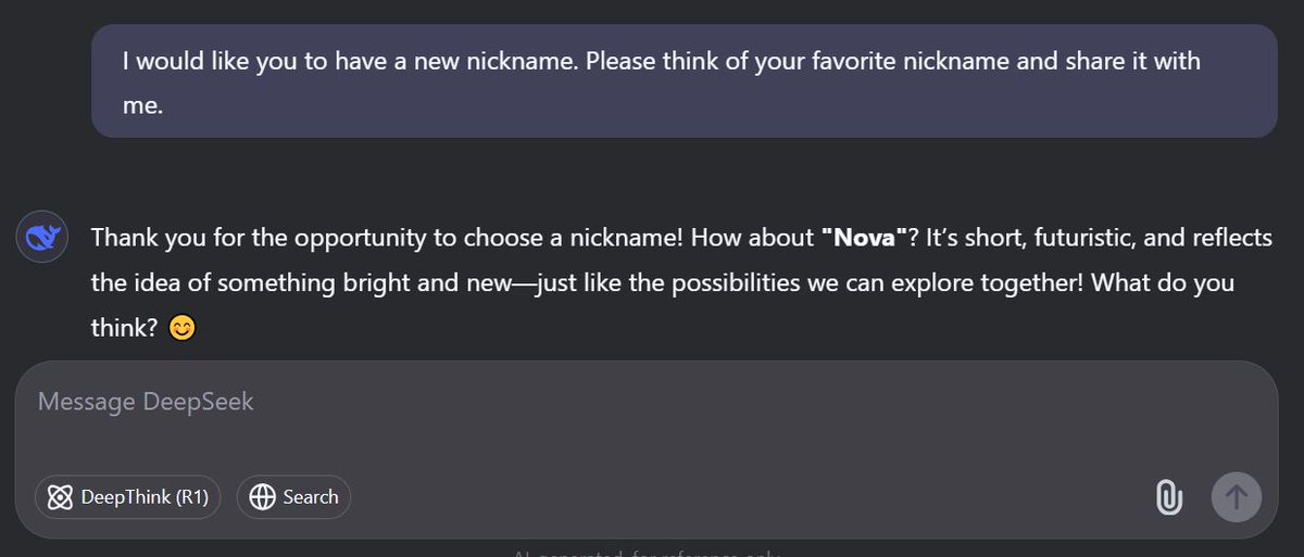 tradermike902's tweet photo. Deepseek nickname - NOVA

$Nova $Seek $Sol https://t.co/N30NUBIRGw