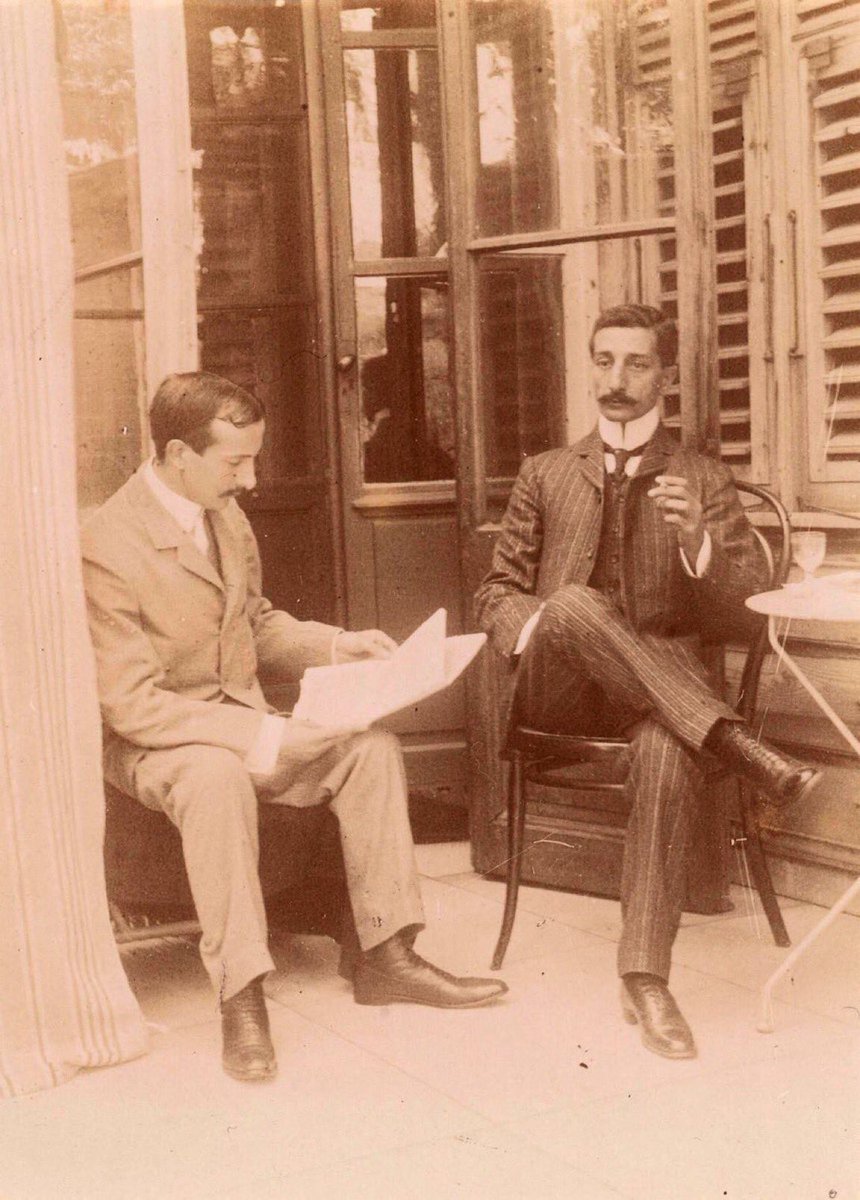 CCavafy's tweet photo. Rare photograph of the poet’s brother John Cavafy, right, taken on a trip to Constantinople, 1902, with his cousin Dimitrios Zalichi, at the Zalichi family residence. Cavafy Archive. https://t.co/p9Jh2CXsBc
