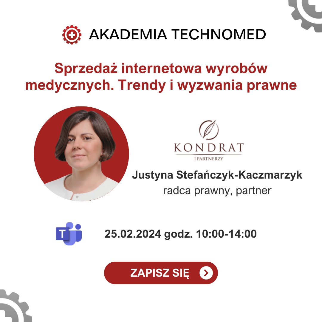 ⚙️ W jaki sposób rozporządzenie #GPSR wpływa na sprzedaż internetową wyrobów medyczych? Na to i inne pytania odpowie mec. J. Stefańczyk-Kaczmarzyk z Kancelarii KONDRAT i Partnerzy 

⚙️ Zapisy: lnkd.in/dD5eQNGD