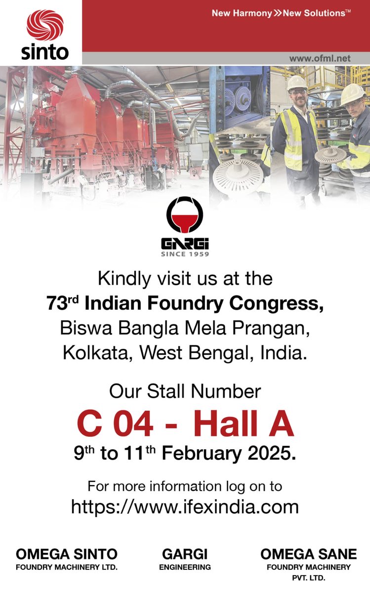 OMEGA SINTO FOUNDRY MACHINERY Ltd tweet media