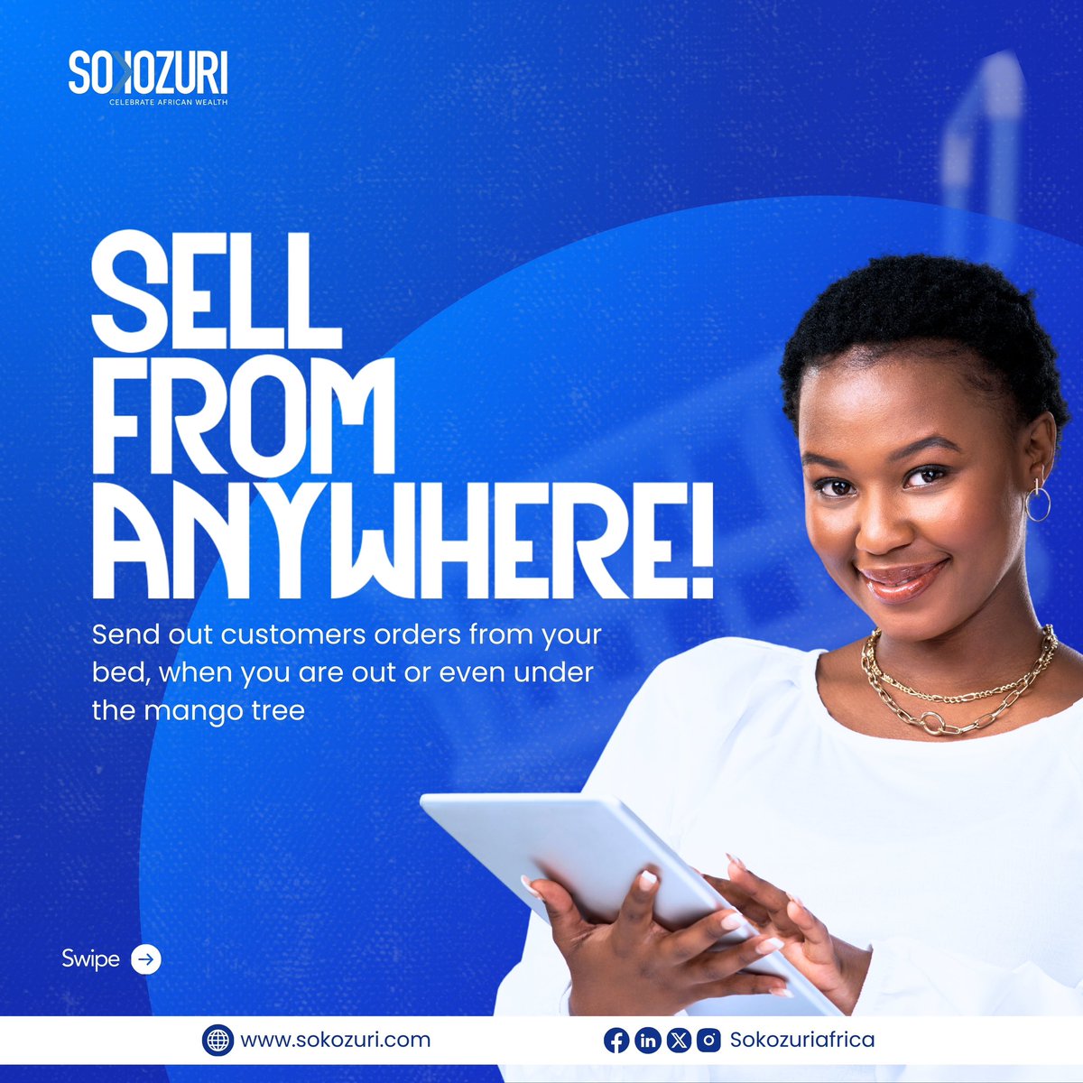 SokozuriAfrica's tweet photo. Turn your passion into profit!

Discover why selling online is the smart move for your business.

Visit https://t.co/LTdaFZ2c0G to start selling!🛍️

#sokozuriafrica #maximizesales #marketingdigital
#buyafrican #explore #explorepage
#ecommercebusiness #LaCasaDeLosFamososCol2 https://t.co/QjoDpseWsg