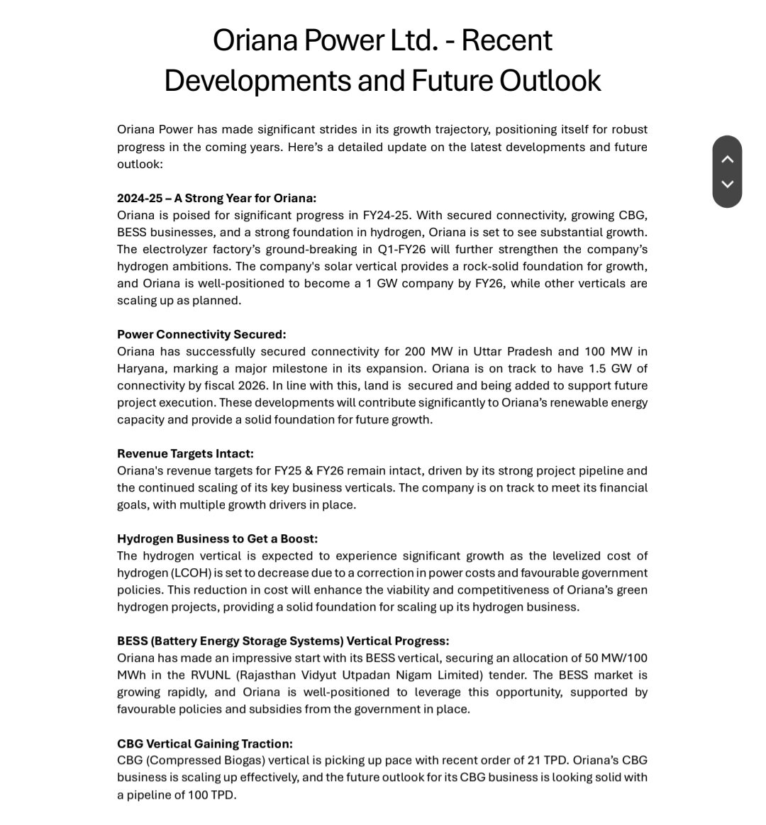kasat_naman's tweet photo. #OrianaPower is truely diversified renewable energy company
Plans and execution both looks excellent 🏆🏆
Forget about stock price and market turbulence, they will become big in coming 2-3 yrs👌🏻👌🏻
Valuation multiple will be different and not be that of #Solar EPC
#TrueRe https://t.co/5GWe254dJB
