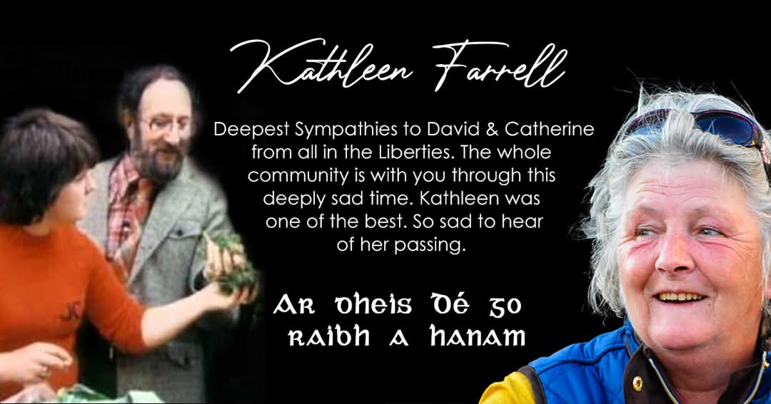 andrewboconnel1's tweet image. The Liberties lost a true legend yesterday with the news that our beloved flower seller Kathleen Farrell passed away. RIP Kathleen
Your likes will never ever be seen again. #LastoftheLibertiesDealers
@RTEArchives