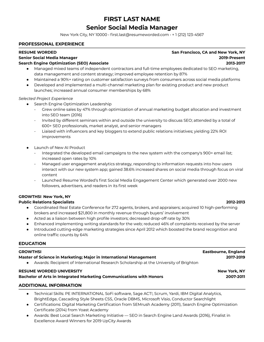 yournoonaa_'s tweet photo. I change my resume to this template and received 5 interviews in a week! https://t.co/VKhKUaLWT1