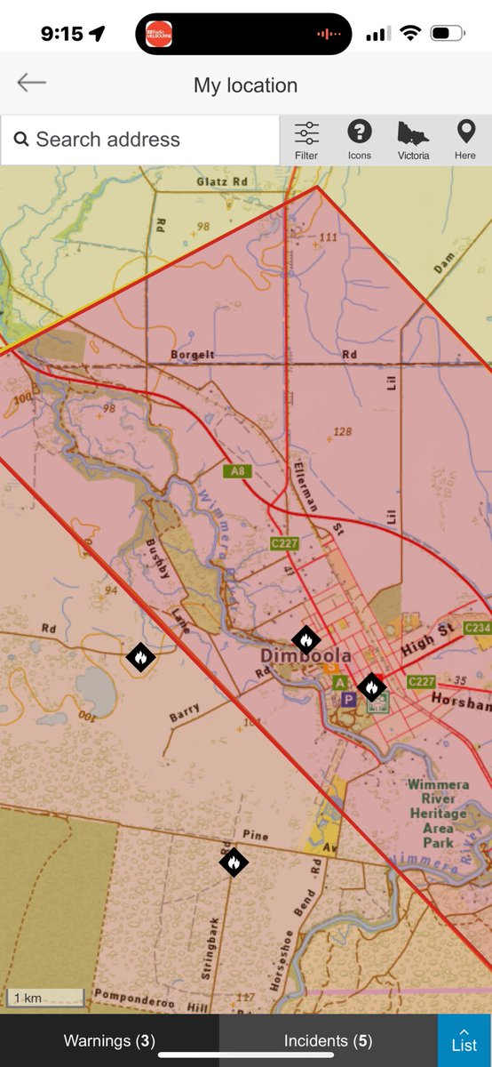 Emergency_Life's tweet photo. ๐ฆ๐บ๐จ #Dimboola. #VicFires in the #LittleDesert National Park have grown dramatically in last few hours. Town of Dimboola under EMERGENCY WARNING as are areas North of the Park. Western Hwy impacted. Follow @VicTraffic and @vicemergency @abcmelbourne @CFA_Updates https://t.co/SOAIL6eNFG