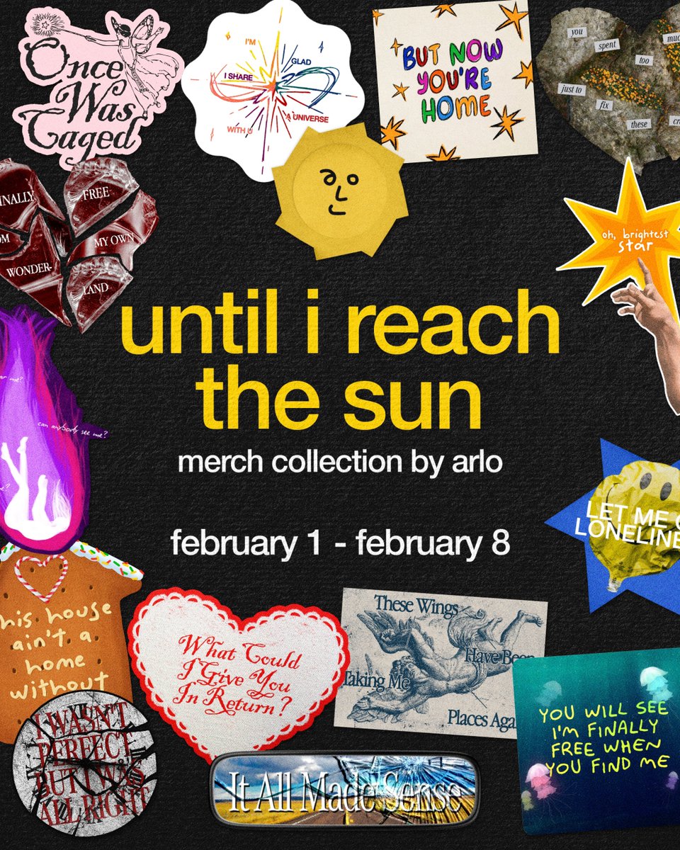 ☀️ until i reach the sun merch collection ☀️

pre-orders start february 1! 

see u there hehe 💛