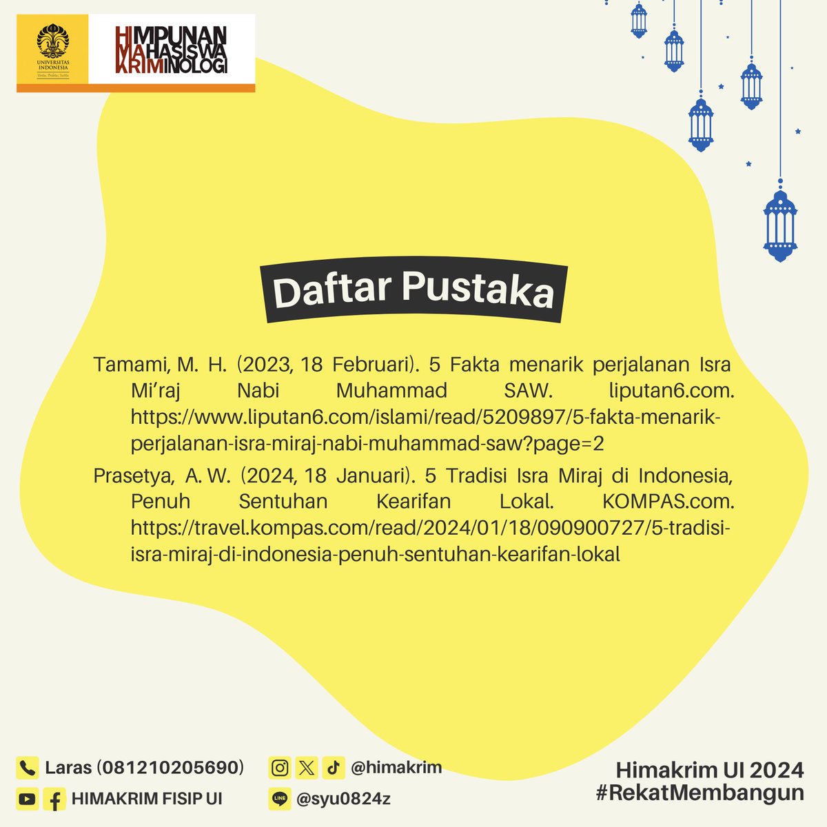 [SELAMAT MEMPERINGATI ISRA MIKRAJ 1446 H]

Yuk, simak #TahukahKamu mengenai hari Isra Mikraj melalui unggahan di atas!