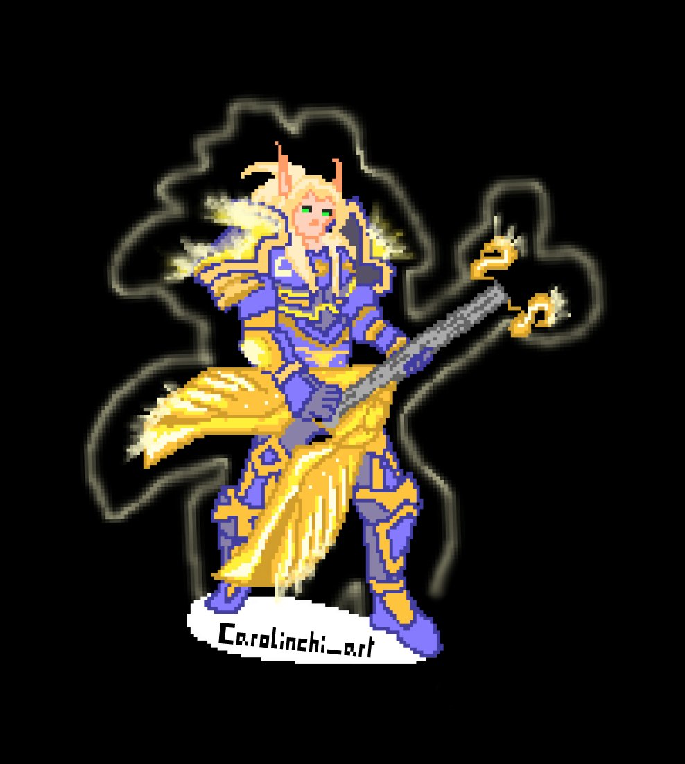 carolinchi_art's tweet image. Sig Nicious, Blood elf from the rock band L70ETC🎸
 #horde #L70ETC #WoWTBC #SigNicious #bloodelf #elf #WoWTBCClassic #Horde #wowclassic #WoW #WoWBurningCrusade #Warcraft #wotlk #wotlkclassic  #WorldofWarcraft #fanart #art #pixel #pixelart #blizzard #EliteTaurenChieftain