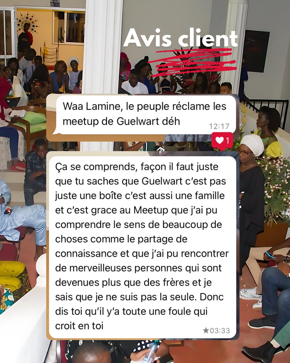 guelwart's tweet image. C’est pour ces mots et l’impact que nous avons eu dès nos premiers moves que nous continuons à faire ce métier.
Être reconnus par des jeunes de notre communauté dès notre lancement est une immense fierté ! We art always here✊🏾
We art #community and #eventorganizer