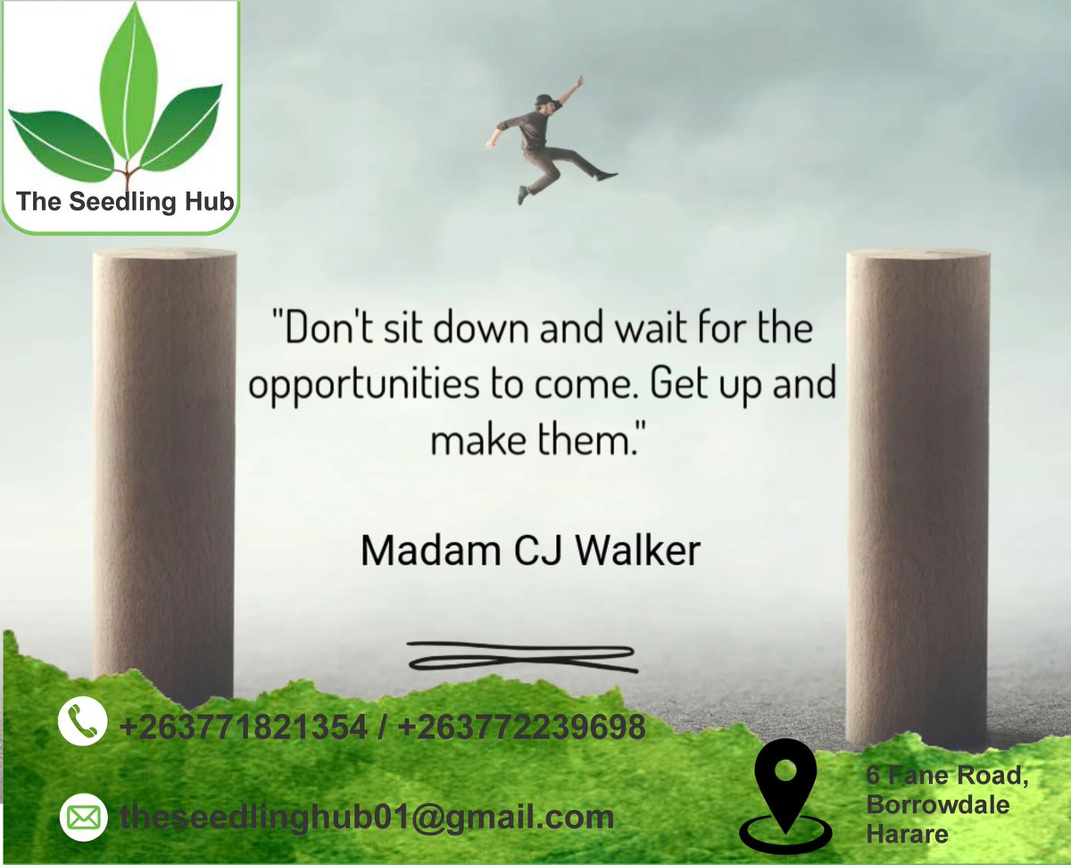 TheSeedlingHub's tweet photo. "Don't sit down and wait for the opportunities to come. Gef up and make them."Madam CJ Walker
#farming #mondaymotivation #seedlings #seedlinghub https://t.co/3JIPPs8I7x