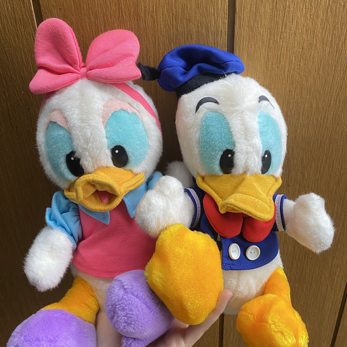 9501TYONG's tweet photo. boneka donald duck &amp; daisy duck disney original SET (sepasang) 🦆
price: 400k (shopee 🍊 or tf) https://t.co/3dZaH1MTvz