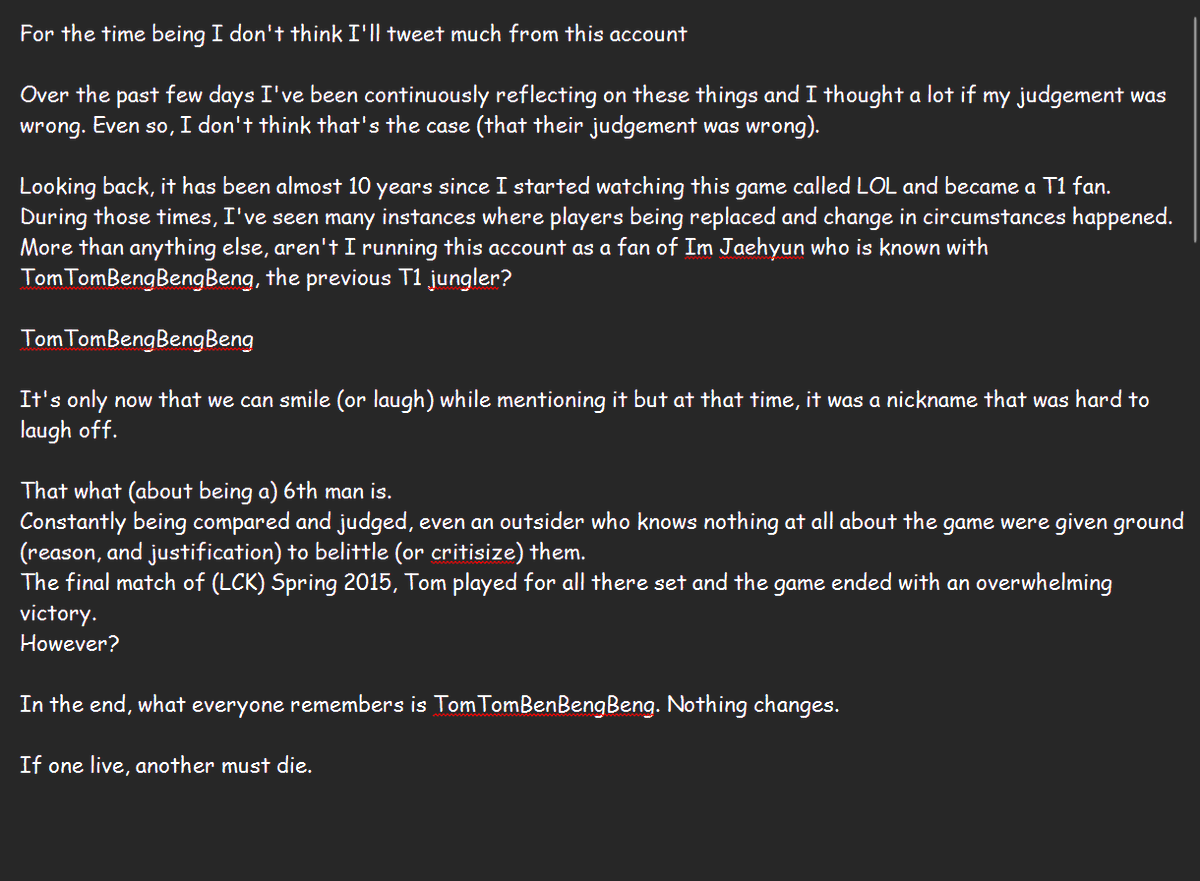 jibdolizzy's tweet image. I tried my best translating this to not sound too weird without changing its meaning. I resonate with what OP was saying so I did this. People are free to disagree by saying sport should be a cold-hearted place where only performance matters and so on. But history has shown +