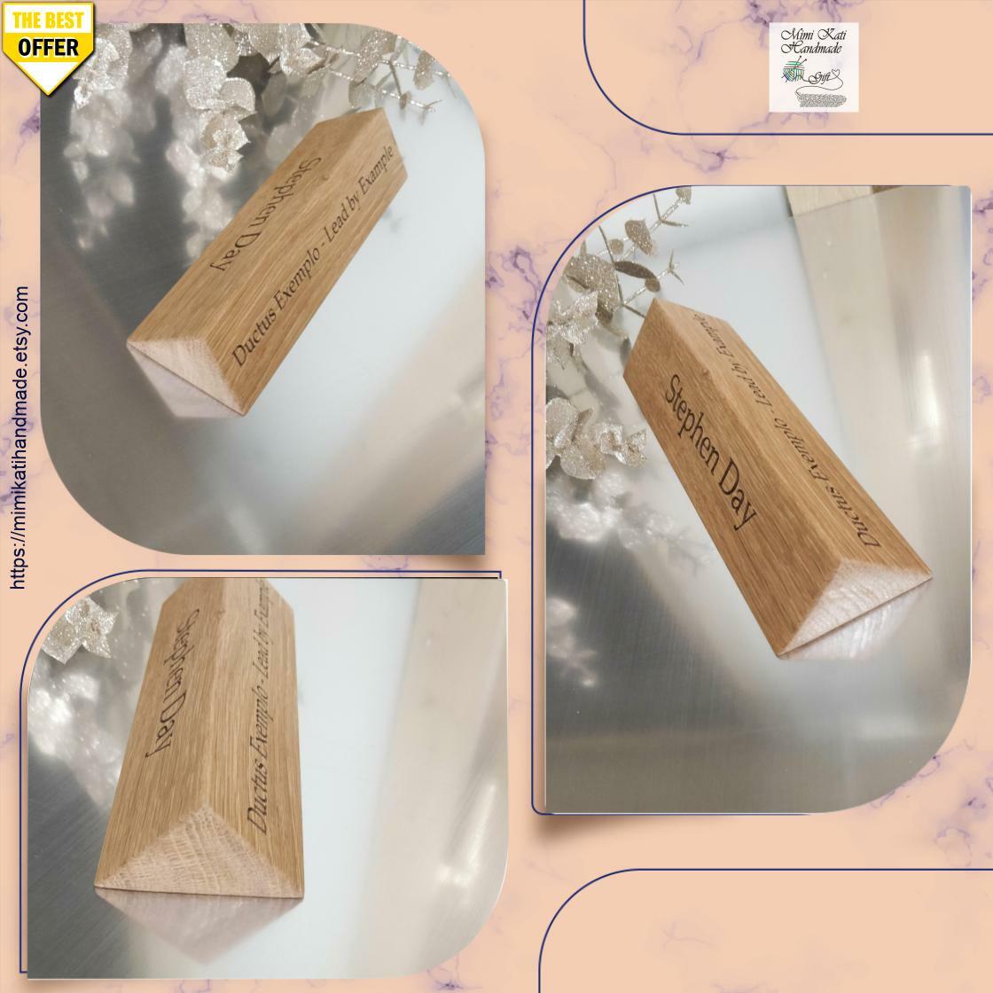 KatiHandmade's tweet photo. Smart Buys! Solid Wood Personalised Desk Name Plate, Triple Sided Office Plaque Solid Wood Base, Custom Engraved Sign, OAK, Walnut, Sapele Mahogany Like starting from £35.83 at https://t.co/UWWXZiEzGW See more. 🤓 #desk #DeskNameSign https://t.co/iDKczRT1BG