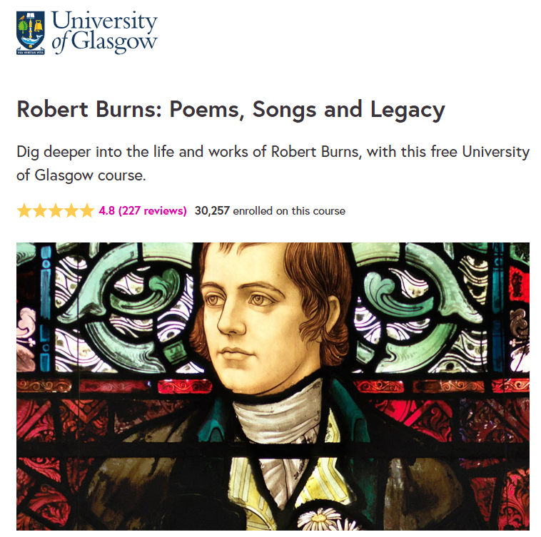 Craig Lamont (@craigscrolls) on Twitter photo Today is the first day of the 21st (!) iteration of the Robert Burns MOOC <a href="/GlasgowBurns/">The Centre for Robert Burns Studies</a>. Engaging with another global cohort of learners as they discover the bard. Today is the first day of the 21st (!) iteration of the Robert Burns MOOC <a href="/GlasgowBurns/">The Centre for Robert Burns Studies</a>. Engaging with another global cohort of learners as they discover the bard.