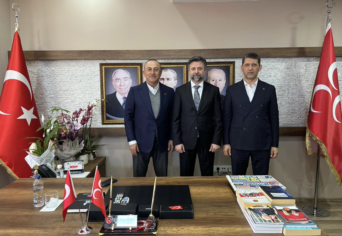 alicetin_07's tweet photo. Milliyetçi Hareket Partisi İl Başkanı Sadullah Güneş’e (@sadullahgunes ) Başkanımıza, Bakanımız Mevlüt Çavuşoğlu (@MevlutCavusoglu ) ile hayırlı olsun ziyaretinde bulunduk. 

Cumhur İttifakı anlayışıyla birlik ve beraberlik içerisinde çalışmaya devam edeceğiz. https://t.co/Jdc4f8rDub