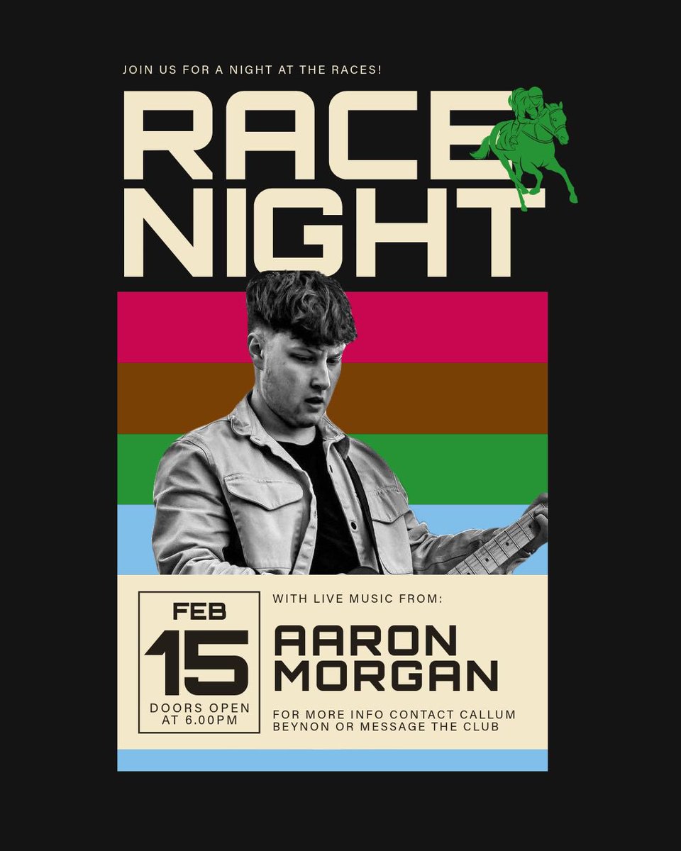 Aberavon_Quins's tweet photo. RACE NIGHT 🐎

February 15th sees our final home game of the season against Pencoed RFC 

Afterwards we will be hosting our fundraising race night with live music from Aaron Morgan 🎶🎸

It’ll be Free entry and we’d love to see plenty of new and old faces 🙌🏻 https://t.co/OW00Qbz9GB