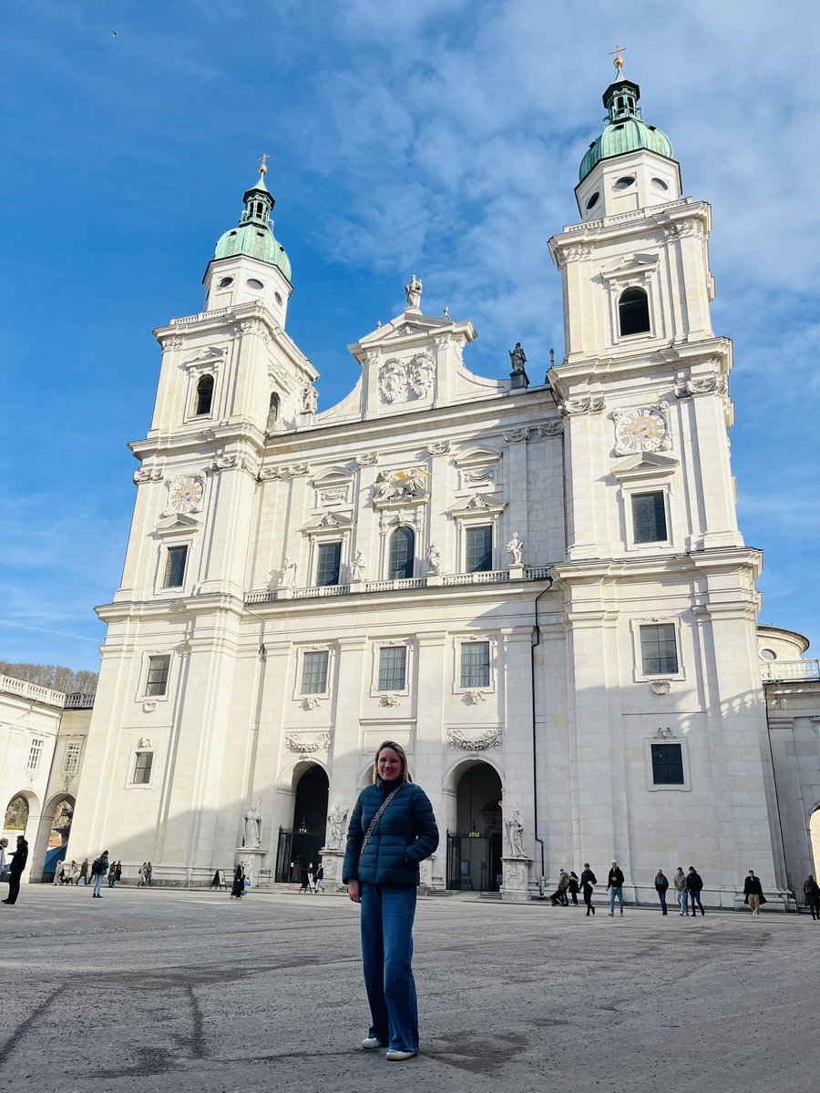 GraceLSDavidson's tweet photo. From Brugge to Salzburg Mozarteum Grosser Saal with a quick walk via Salzburg Cathedral 😊🎶🇦🇹#bach #cantatas #collegiumvocalegent #philippeherreweghe #concert3 #austria #salzburg https://t.co/50ML4YnGdl