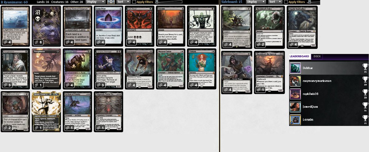 Delthar (@delthar2) on Twitter photo Legacy trophy #25
Reanimator with depths in main and full transform sideboard was cool but probably should play 2 or so more lands (troll is not always a land😅)
Nice seeing my fellow lgs buddy <a href="/L4r55on/">Johan Larsson</a> in top5 also. Someday you might win something that matters ;) ;) ;) Legacy trophy #25
Reanimator with depths in main and full transform sideboard was cool but probably should play 2 or so more lands (troll is not always a land😅)
Nice seeing my fellow lgs buddy <a href="/L4r55on/">Johan Larsson</a> in top5 also. Someday you might win something that matters ;) ;) ;)