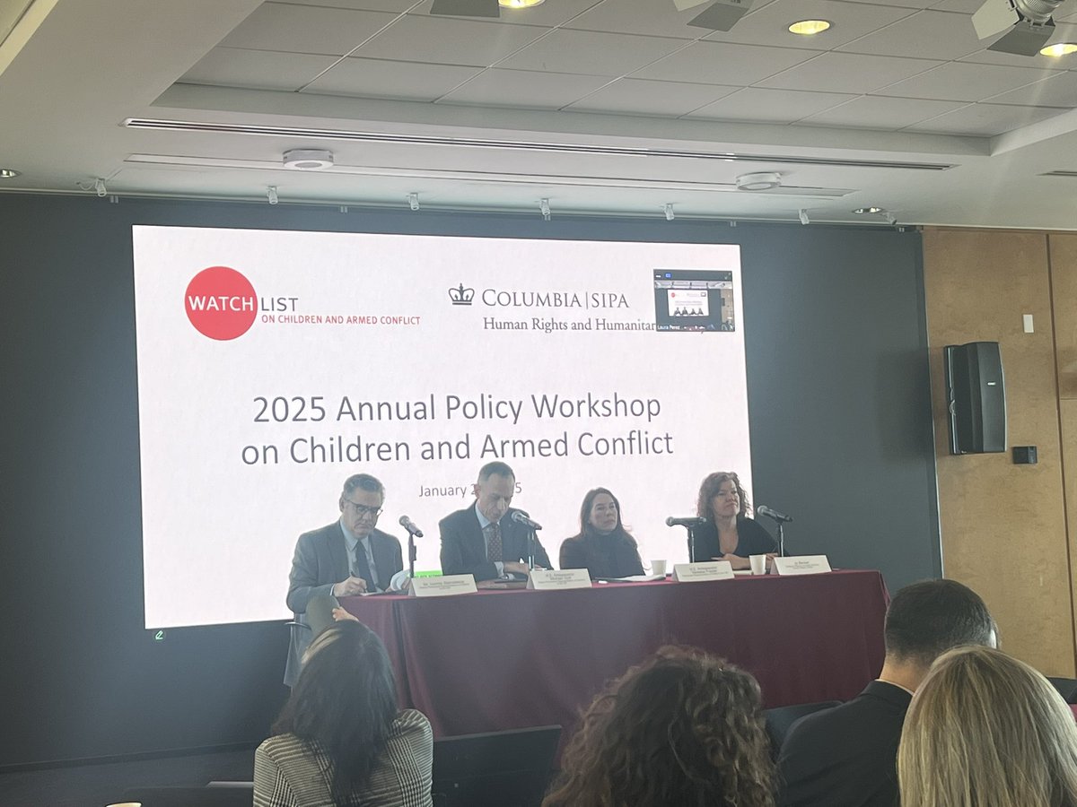 At the annual <a href="/1612Watchlist/">Watchlist</a> policy workshop on Children and Armed Conflict #CAAC at <a href="/ColumbiaSIPA/">Columbia | SIPA</a> with members of the UN Security Council to discuss the year ahead. #UNSC