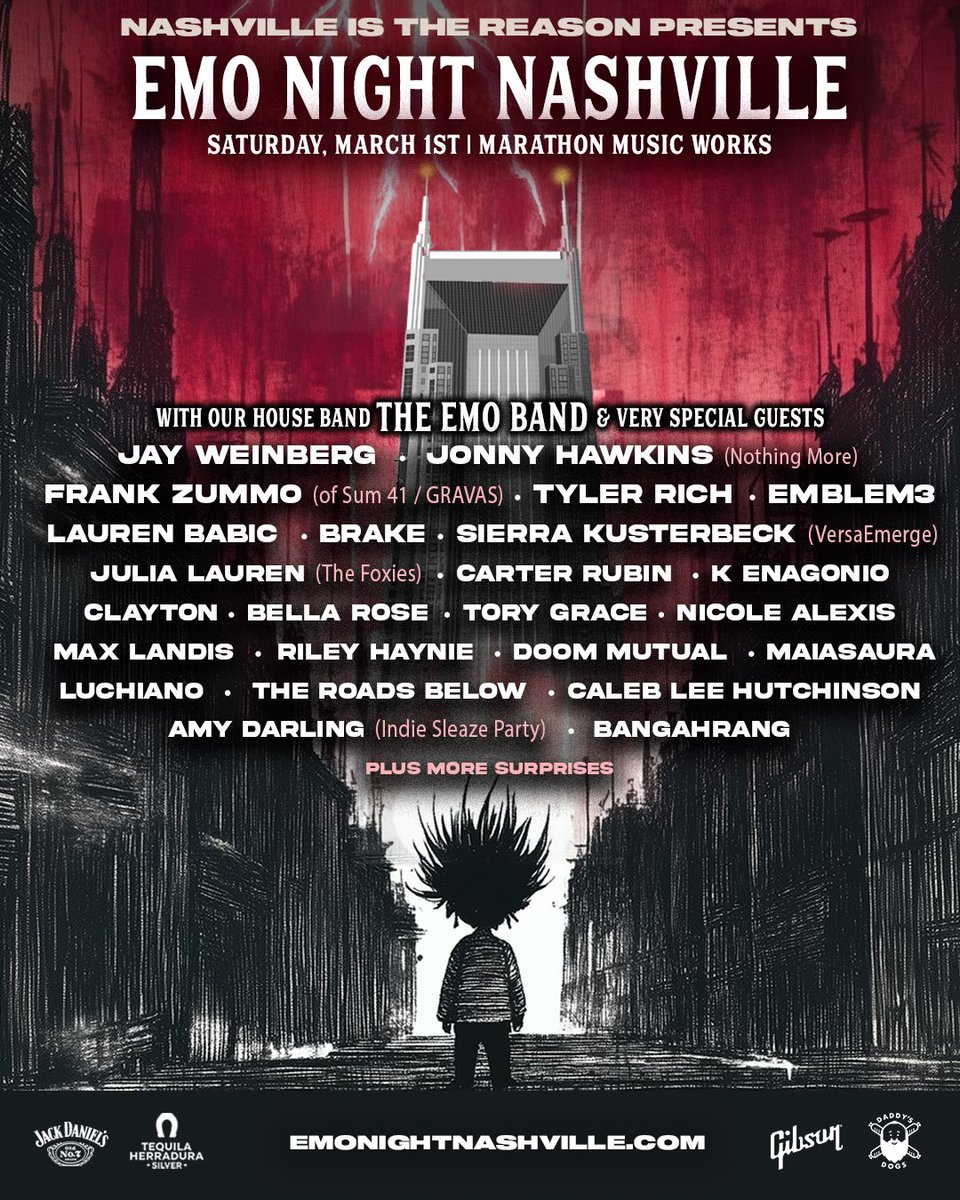 3/1 Emo Night Nashville at Marathon Music Works just got bigger! 

🎟️: emonightnashville.com

#nashvilleisthereason