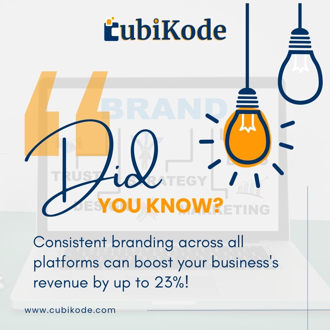 CubiKode's tweet photo. 🚀 Did you know? Consistent branding can boost your revenue by up to 23%!
Start building a strong brand today with CubiKode. Let's make your business stand out! 💼📈
 👉 https://t.co/yNe2pD4Pwn
#Branding #BusinessGrowth #CubiKode https://t.co/v2nxNAHuz2
